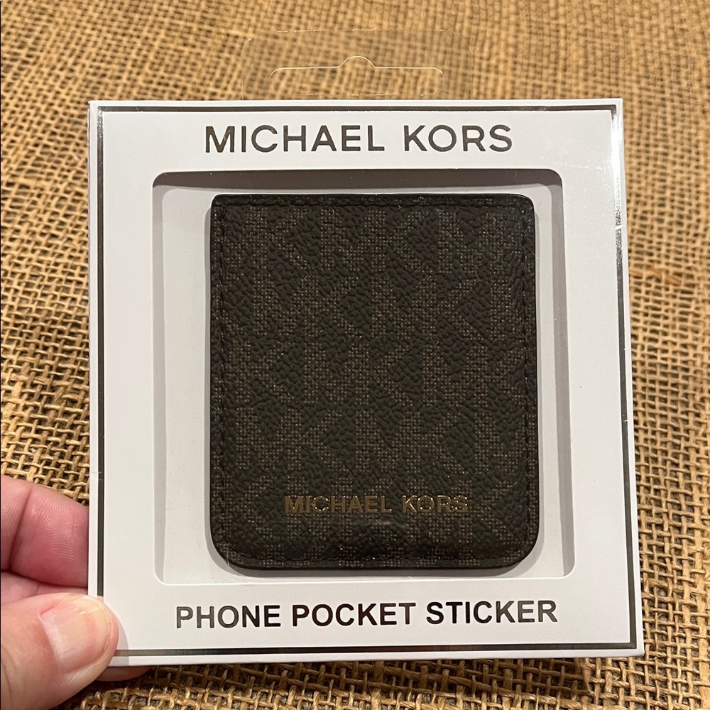 Michael Kors Dark Brown Phone Pocket Sticker